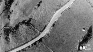 Otago Peninsula High Cliff Road Aerial B&W